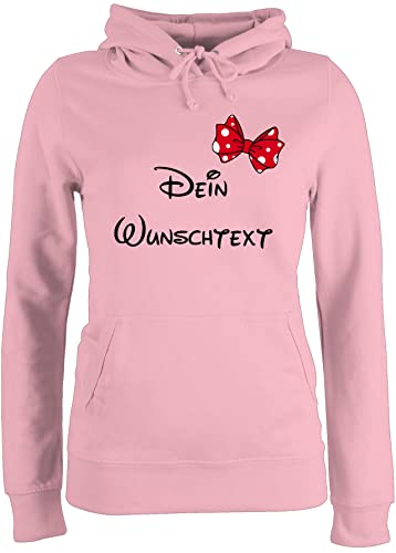 Pullover Damen Hoodie Frauen - Aufdruck selbst gestalten - Spardose Wunschtext Schleife I - S - Hellrosa - selber Schriftzug personalisierte Freundin Pulli Machen personalisierter Schleifen Hoodies von Geschenk mit Namen personalisiert by Shirtracer