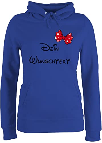 Pullover Damen Hoodie Frauen - Aufdruck selbst gestalten - Spardose Wunschtext Schleife I - XXL - Royalblau - selber Schriftzug personalisierte Freundin Pulli Machen personalisierter Schleifen von Geschenk mit Namen personalisiert by Shirtracer