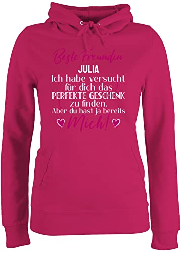 Pullover Damen Hoodie Frauen - Beste Freundin - Geschenk - XL - Fuchsia - Freundinnen personalisierte Geschenke Partner tolle Pulli personalisierbarer Hoodies Freundschaft von Geschenk mit Namen personalisiert by Shirtracer