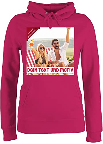Pullover Damen Hoodie Frauen - eigenem Bild - Eigenes Foto Geschenk I - XXL - Fuchsia - selber gestalten personalisierte muttertagsgeschenke selbst drucken Photo Pulli Partner Druck persönlich von Geschenk mit Namen personalisiert by Shirtracer