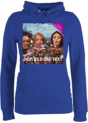 Pullover Damen Hoodie Frauen - Foto eigenem - Fotogeschenk I Geschenk Bild personalisiert I Geschenk mit Bild I Custom Photo - XXL - Royalblau - Pulli selber gestalten selbst drucken Druck Hoody von Geschenk mit Namen personalisiert by Shirtracer