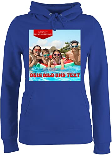 Pullover Damen Hoodie Frauen - Geschenk mit eigenem Foto und Text personalisiert I Eigenes Bild I Custom Photo Text - XS - Royalblau - Pulli selber gestalten personalisierte muttertagsgeschenke von Geschenk mit Namen personalisiert by Shirtracer
