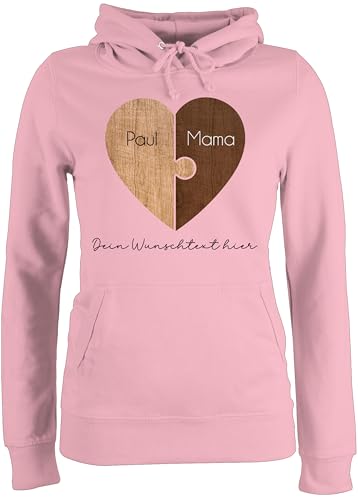Pullover Damen Hoodie Frauen Puzzlestücke mit Namen Mama von Kind I Weihnachten Geschenk von Tochter für Mutter I Muttertagsgeschenk - M - Hellrosa - muttertagsgeschenke mom von Geschenk mit Namen personalisiert by Shirtracer