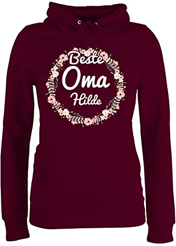 Pullover Damen Hoodie Frauen - Großmutter - Beste Oma I Geschenk Ideen Omas I Geschenkideen Weihnachten I Geburtstag - M - Burgundrot - Grandma Pulli omi omis Grandmas oma. von Geschenk mit Namen personalisiert by Shirtracer