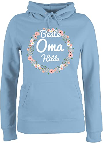 Pullover Damen Hoodie Frauen - Großmutter - Beste Oma I Geschenk Ideen Omas I Geschenkideen Weihnachten I Geburtstag - XXL - Hellblau - Grandma Pulli omi omis Grandmas oma. von Geschenk mit Namen personalisiert by Shirtracer