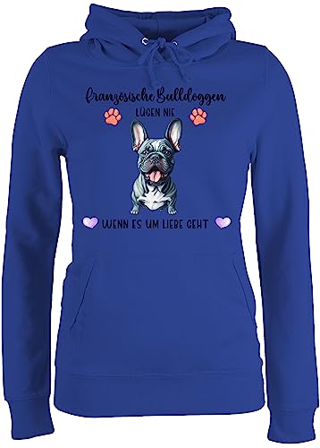 Pullover Damen Hoodie Frauen - Hunde - Französische Bulldogge - Geschenk Hundebesitzern - XL - Royalblau - französische Damen+Pullover+mit+hundemotiv Hundebesitzer Bulldoggen hundemotiven. Hund von Geschenk mit Namen personalisiert by Shirtracer