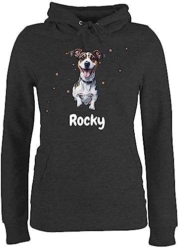 Pullover Damen Hoodie Frauen - Hunde - Jack Russel Terrier - Hundebesitzern Geschenk - L - Anthrazit meliert - Damen+Pullover+mit+hundemotiv Hundebesitzer Russell Damenpullover hundemotiven. Hund von Geschenk mit Namen personalisiert by Shirtracer