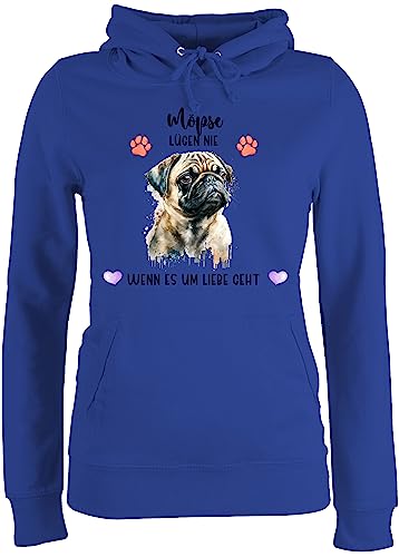 Pullover Damen Hoodie Frauen - Hunde - Mops - Geschenk Hundebesitzern - XXL - Royalblau - Damen+Pullover+mit+hundemotiv Hundebesitzer Motiv Pulli hundemotiven. Hund Hunden hundemotiv hundemotiven von Geschenk mit Namen personalisiert by Shirtracer