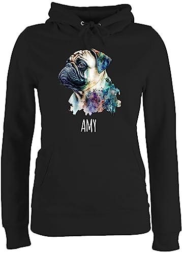 Pullover Damen Hoodie Frauen - Hunde - Mops - Hundebesitzern Geschenk - L - Schwarz - Damen+Pullover+mit+hundemotiv Hundebesitzer Pulli hundemotiven. Hund Kapuzenpullover Hunden pullis hundemotiv von Geschenk mit Namen personalisiert by Shirtracer
