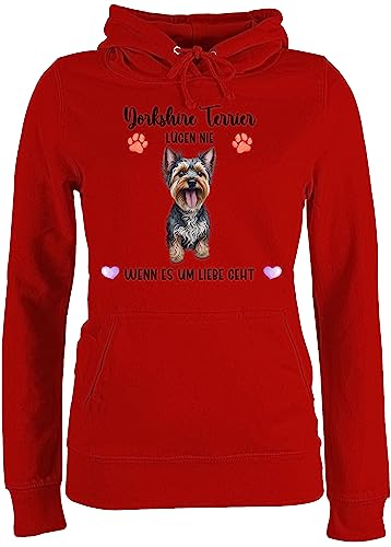 Pullover Damen Hoodie Frauen - Hunde - Yorkshire Terrier - Geschenk Hundebesitzern - XL - Rot - Damen+Pullover+mit+hundemotiv Hundebesitzer terrierer Pulli hundemotiven. Hund Yorkshire-Terrier von Geschenk mit Namen personalisiert by Shirtracer