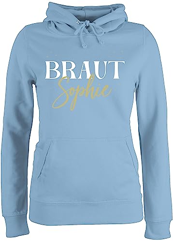 Pullover Damen Hoodie Frauen - JGA Junggesellenabschied - Braut Bride - XXL - Hellblau - jungesellinnenabschied jungesellenenabschied frau polterabend junggesellinnenabschied name von Geschenk mit Namen personalisiert by Shirtracer