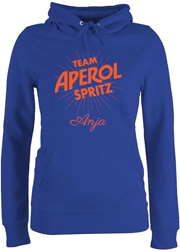 Pullover Damen Hoodie Frauen - Karneval Kostüm Fasching - Team Aperol Spritz mit Name I Mädelsabend JGA Mallorca Mädelsausflug - XXL - Royalblau - Karnevals Faschings fünfte Jahreszeit Karneval- von Geschenk mit Namen personalisiert by Shirtracer
