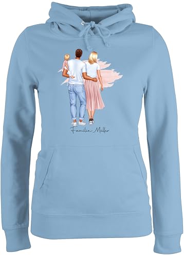 Pullover Damen Hoodie Frauen - Mama - Familie Mutter Vater Baby Kinder - L - Hellblau - personalisierte Geschenke Muttertag Mutti Familien Pulli mutterzagsgeschenke mom Kind Kapuzenpullover von Geschenk mit Namen personalisiert by Shirtracer