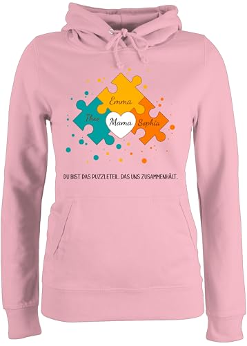 Pullover Damen Hoodie Frauen Mama von 3 Kindern I Mama Muttertagsgeschenk von DREI Geschwistern I Geschenk von 3 Töchtern für Mutter I Geschenk Mama von DREI Söhnen I von Geschenk mit Namen personalisiert by Shirtracer