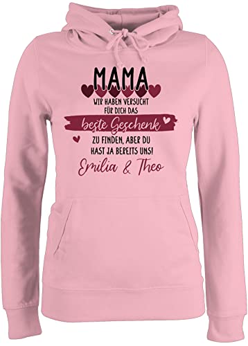Pullover Damen Hoodie Frauen - Mama wir haben versucht für Dich das schönste Geschenk zu Finden - S - Hellrosa - personalisierte Geschenke Muttertag Mutti perfekte Pulli mutterzagsgeschenke mom von Geschenk mit Namen personalisiert by Shirtracer