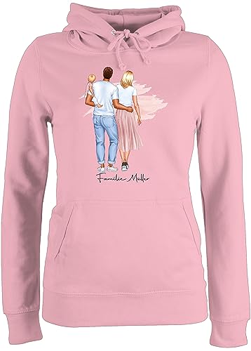 Pullover Damen Hoodie Frauen - Mama - Familie Mutter Vater Baby Kinder - XL - Hellrosa - personalisierte Geschenke Muttertag Mutti Familien Pulli mutterzagsgeschenke mom Kind Kapuzenpullover von Geschenk mit Namen personalisiert by Shirtracer