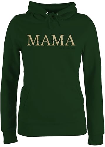 Pullover Damen Hoodie Frauen - Mama mit Namen Kinder est I Geschenk Mama Muttertag I Mutti Geschenkidee Mom I Mum Geburtstag I Weihnachten - S - Dunkelgrün - Geschenke für mütter von Geschenk mit Namen personalisiert by Shirtracer
