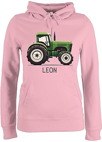 Geschenk mit Namen personalisiert by Shirtracer Pullover Damen Hoodie Frauen - Traktor Landwirte Landwirt Traktoren Trecker Landwirtschaft - M - Hellrosa - und Name von Geschenk mit Namen personalisiert by Shirtracer