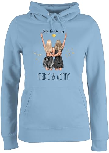 Pullover Damen Hoodie Frauen - Party Freundinnen Geschenk Beste Freundin Geschenkidee Best Friends I Schwestern I Mädels Freundschaft I Geburtstag I Weihnachten - XL - Hellblau von Geschenk mit Namen personalisiert by Shirtracer