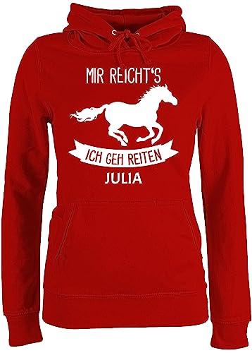 Pullover Damen Hoodie Frauen - Pferd Pferde - Mir reichts ich GEH reiten - M - Rot - Pulli pferden gehe Hoody Personalisieren pferdemotiv Oberteil Name pferdeliebhaber mädchen pferdefan von Geschenk mit Namen personalisiert by Shirtracer