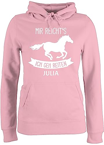 Pullover Damen Hoodie Frauen - Pferd Pferde - Mir reichts ich GEH reiten - S - Hellrosa - Pulli pferden gehe Hoody Personalisieren pferdemotiv Oberteil Name pferdeliebhaber mädchen pferdefan von Geschenk mit Namen personalisiert by Shirtracer