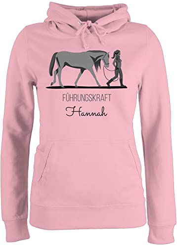 Pullover Damen Hoodie Frauen - Pferde - Führungskraft Pferd Reiterin - M - Hellrosa - Pulli pferden Hoody Personalisieren pferdemotiv Name pferdeliebhaber mädchen pferdefan von Geschenk mit Namen personalisiert by Shirtracer