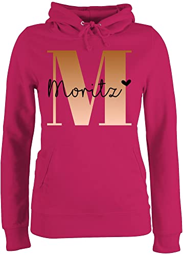 Pullover Damen Hoodie Frauen - für Initialen - Name und Buchstabe I Geschenk Anfangsbuchstabe - XS - Fuchsia - dem Buchstaben personalisierte m Pulli selber gestalten personalisierter von Geschenk mit Namen personalisiert by Shirtracer