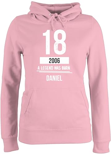 Pullover Damen Hoodie Frauen - 18. Geburtstag - A Legend was Born 2006 - weiß - L - Hellrosa - Geburtstagsgeschenk 18 2005 Name Geschenke 18.Geburtstag und personalisierte zum Jahre von Geschenk mit Namen personalisiert by Shirtracer