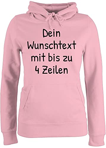 Pullover Damen Hoodie Frauen - Aufdruck selbst gestalten - Wunschdruck Text Namen - XXL - Hellrosa - personalisierte Geschenke selber Bedrucken Pulli Lassen freier eigener Aufschrift wunschtext von Geschenk mit Namen personalisiert by Shirtracer