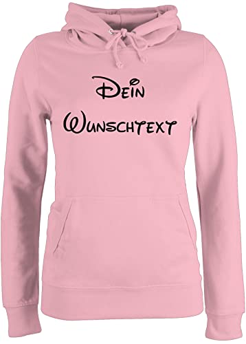 Pullover Damen Hoodie Frauen - Aufdruck selbst gestalten - Wunschtext - L - Hellrosa - wünsche text schreiben eigenem schrift selber druck eigener aufschrift bedrucken lassen von Geschenk mit Namen personalisiert by Shirtracer