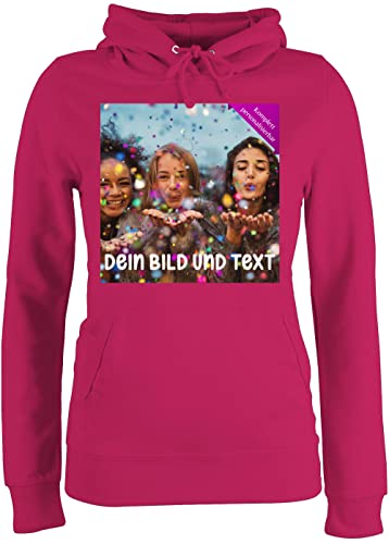 Pullover Damen Hoodie Frauen - Foto eigenem Bild - Fotogeschenk - M - Fuchsia - bilder selbst aussuchen zum designen beschriftung druck individuell selber text drauf eigenes logo foto-geschenke von Geschenk mit Namen personalisiert by Shirtracer