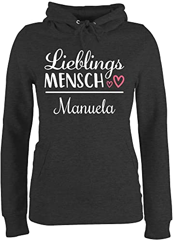 Pullover Damen Hoodie Frauen - Freundin - Geschenk Lieblingsmensch mit Namen - XL - Anthrazit meliert - Pulli Freundinnen Kapuzenpullover Hoodies personalisierte Geschenke Beste von Geschenk mit Namen personalisiert by Shirtracer