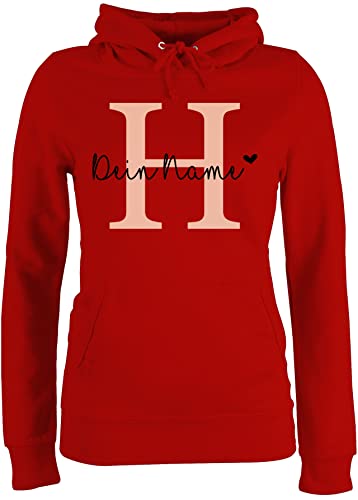 Pullover Damen Hoodie Frauen - für Anfangsbuchstabe - Buchstabe Buchstaben Initialen - S - Rot - personalierste Geschenke costumized customised Gifts Personalized zum selbst Bedrucken Name und von Geschenk mit Namen personalisiert by Shirtracer