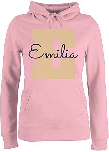 Pullover Damen Hoodie Frauen - für Anfangsbuchstabe Initialen - Personalisiertes Geschenke mit Namen Weihnachts-Geschenke Geschenkideen Wichtelgeschenk - S - Hellrosa - selber gestalten Wunschname von Geschenk mit Namen personalisiert by Shirtracer