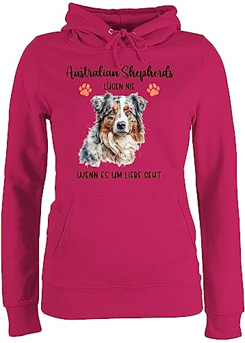 Pullover Damen Hoodie Frauen - Hunde - Australian Shepherd - Geschenk Hundebesitzern - XXL - Fuchsia - Damen+Pullover+mit+hundemotiv Frau Hund und hundespruch Geschenke Hundebesitzer Hunden von Geschenk mit Namen personalisiert by Shirtracer