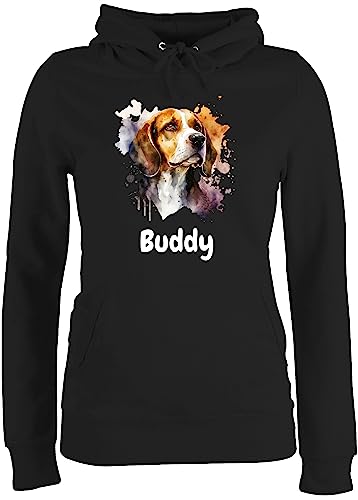 Pullover Damen Hoodie Frauen - Hunde - Beagle - Hundebesitzern Geschenk - XL - Schwarz - Hund Hoody Hunden Name hundemotiv eigenem Hundebesitzer und personalisierte personalisiertes selbst Design von Geschenk mit Namen personalisiert by Shirtracer