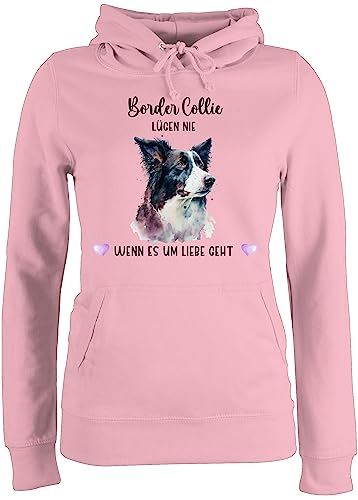 Pullover Damen Hoodie Frauen - Hunde - Border Collie - Geschenk Hundebesitzern - S - Hellrosa - Name Hund Hundebesitzer eigenem Geschenke personalisierte Hunden personalisiertes von Geschenk mit Namen personalisiert by Shirtracer