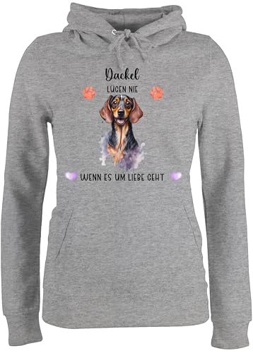 Pullover Damen Hoodie Frauen - Hunde - Dackel - Geschenk Hundebesitzern - L - Grau meliert - Damen+Pullover+mit+hundemotiv Hundebesitzer Dachshund Pulli hundemotiven. Hund dackelmotiv Hoody Hunden Pullover Damen Hoodie Frauen - Hunde - Dackel - Geschenk Hundebesitzern - L - Grau meliert - Damen+Pullover+mit+hundemotiv Hundebesitzer Dachshund Pulli hundemotiven. Hund dackelmotiv Hoody Hunden von Geschenk mit Namen personalisiert by Shirtracer