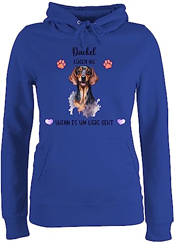 Pullover Damen Hoodie Frauen - Hunde - Dackel - Geschenk Hundebesitzern - XXL - Royalblau - Frau Hund dackelmotiv Winter personalisierte Geschenke Hundebesitzer hundespruch hundemotiven Hunden Name von Geschenk mit Namen personalisiert by Shirtracer