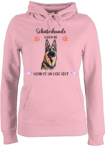 Pullover Damen Hoodie Frauen - Hunde - Deutscher Schäferhund - Geschenk Hundebesitzern - M - Hellrosa - Hund hundemotive Geschenke Hundebesitzer Hunden hundemotiv hundemotiven Name und von Geschenk mit Namen personalisiert by Shirtracer