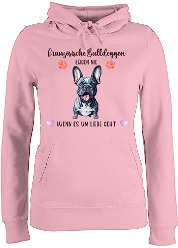 Pullover Damen Hoodie Frauen - Hunde - Französische Bulldogge - Geschenk Hundebesitzern - M - Hellrosa - französische Damen+Pullover+mit+hundemotiv Hundebesitzer Bulldoggen hundemotiven. Hund von Geschenk mit Namen personalisiert by Shirtracer