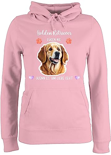 Pullover Damen Hoodie Frauen - Hunde - Golden Retriever - Geschenk Hundebesitzern - M - Hellrosa - Hund Name hundespruch personalisierte Hundebesitzer personalisiertes selbst Design und eigenem Frau von Geschenk mit Namen personalisiert by Shirtracer