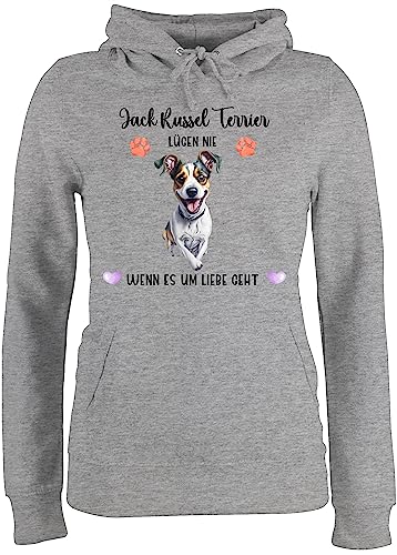 Pullover Damen Hoodie Frauen - Hunde - Jack Russel - Geschenk Hundebesitzern - XL - Grau meliert - Hund Name personalisierte Geschenke Hundebesitzer hundemotive hundemotiven hundemotiv Hunde. Hunden von Geschenk mit Namen personalisiert by Shirtracer