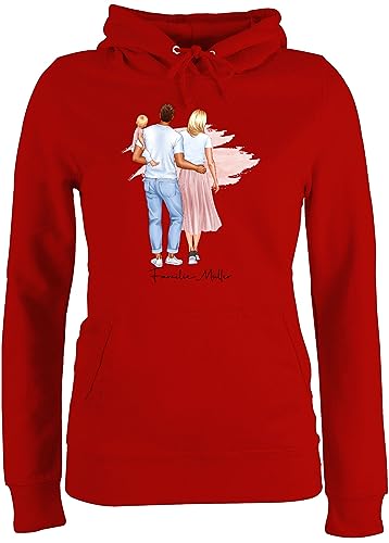 Pullover Damen Hoodie Frauen - Muttertag - Familie Mutter Vater Baby Kinder - L - Rot - personalisierte Pulli Mama Mami personalisiertes für Mum Outfit Mutti Beste muttertags personalisierter von Geschenk mit Namen personalisiert by Shirtracer