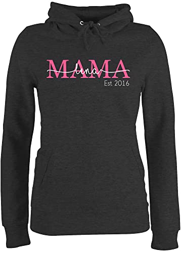 Pullover Damen Hoodie Frauen - Mama Mom Mutti Geschenk zum Muttertag - L - Anthrazit meliert - Geschenke Mutter für Hoody personalisiertes muttertagsgeschenke Kapuzenpulli Mami muttertags Hoodies von Geschenk mit Namen personalisiert by Shirtracer