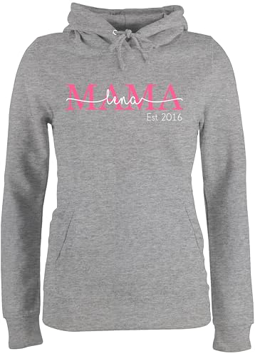 Pullover Damen Hoodie Frauen - Mama Mom Mutti Geschenk zum Muttertag - L - Grau meliert - Mutter Tags Geschenke mutterzagsgeschenke muttertasgsgeschenke est Hoody muttertagsgeschenk von Geschenk mit Namen personalisiert by Shirtracer