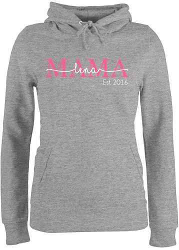 Pullover Damen Hoodie Frauen - Mama Mom Mutti Geschenk zum Muttertag - M - Grau meliert - Mutter Tags Geschenke mutterzagsgeschenke muttertasgsgeschenke est Pulli muttertagsgeschenk von Geschenk mit Namen personalisiert by Shirtracer