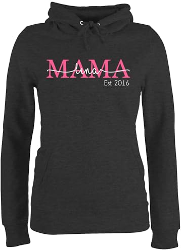 Pullover Damen Hoodie Frauen - Mama Mom Mutti Geschenk zum Muttertag - XL - Anthrazit meliert - Mutter Tags Geschenke mutterzagsgeschenke muttertasgsgeschenke est Pulli muttertagsgeschenk von Geschenk mit Namen personalisiert by Shirtracer