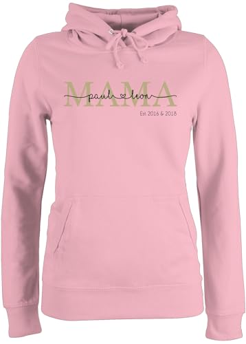 Pullover Damen Hoodie Frauen - Muttertag - Mama Mutti Mom Mum - Geburtstag Weihnachten - M - Hellrosa - pollovererdamen Pulli für muttertaggeschenke Hoodies/pullis Aufdruck 2 personalisiertes von Geschenk mit Namen personalisiert by Shirtracer