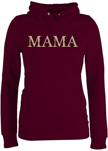 Pullover Damen Hoodie Frauen - Mama mit Namen Kinder est I Geschenk Mama Muttertag I Mutti Geschenkidee Mom I Mum Geburtstag I Weihnachten - XXL - Burgundrot - Geschenke für mütter von Geschenk mit Namen personalisiert by Shirtracer